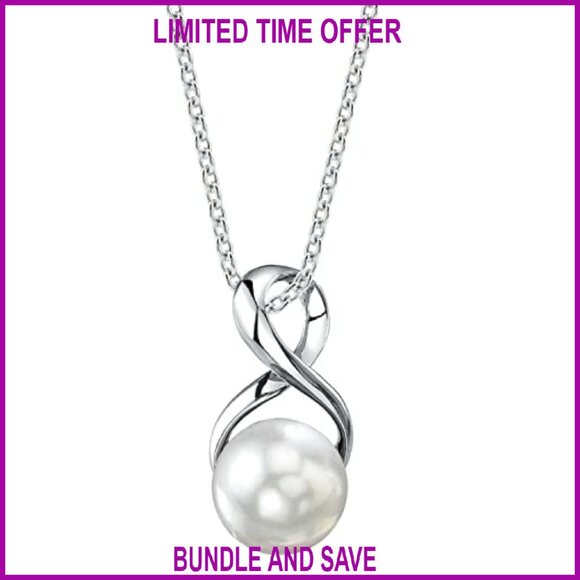 9mm Cultured Pearl Pendant Necklace 14K Gold Plated Sterling Silver